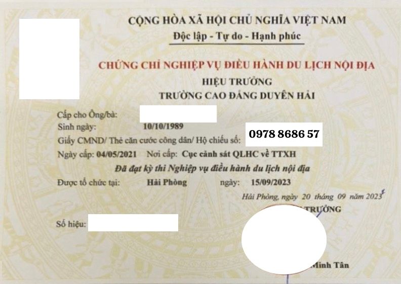 chứng chỉ điều hành du lịch